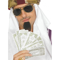 Nep speelgeld dollars carnaval accessoires   75x biljetten   Pooier of olie Sjeik verkleed spullen