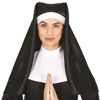 Nonnen hoofdstukje/kapje   zwart/wit   verkleed accessoires   volwassenen