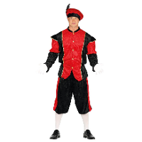 Fiestas Guirca Pietenpak roetveeg Piet   rood/zwart   pieten verkleed kostuum 3 delig   unisex