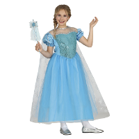 Prinsessen verkleed jurk/kostuum   blauw   voor meisjes   prinses   ijsprinses   incl. Cape