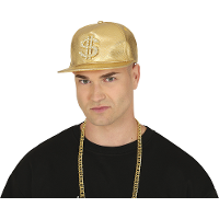 Rapper/gangster verkleed pet Dollar   goud   nep krokodillen leer   one size