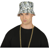 Rapper/gangster verkleed vissershoedje   Dollar   80's/90's foute party   one size