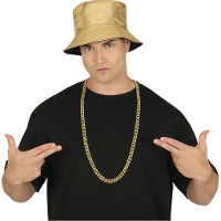 Rapper/gangster verkleed vissershoedje   goud   80's/90's foute party   one size