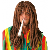 Rasta/reggae carnaval pruik Bob   bruin   met dreadlocks   voor volwassenen