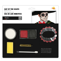 Schmink setje Day of the Dead   sugar skull make up verkleed set   Halloween/Carnaval accessoires