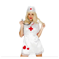 Sexy zuster/verpleegster verkleed set   3 delig   kapje/stethoscoop/schort   Carnaval accessoires