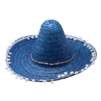 Sombrero hoed   blauw   D45 cm   Mexicaans carnaval thema   verkleedkleding   volwassenen
