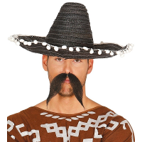 Sombrero/Mexicaanse hoed   zwart   dia 45 cm   Mexico thema verkleedkleding voor volwassenen