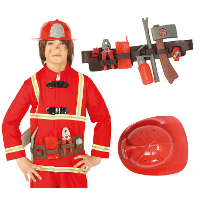 Speelset/verkleedset Brandweer   accessoires   3 delig   brandweerman set
