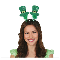 St. Patricks day verkleed diadeem/haarband   groen   hoedjes   voor volwassenen