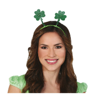 St. Patricks day verkleed diadeem/haarband   klavers groen   voor volwassenen