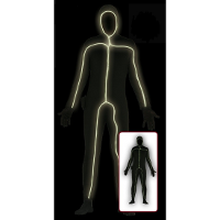 Stokpoppetje/stickman kostuum   Glow in the dark   voor volwassenen