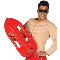 Strandwacht drijfplank/reddingsplank   opblaasbaar   65 cm   lifeguard