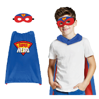 Superhelden verkleedset voor kinderen   blauw   one size   cape en oogmasker   comic/stripheld