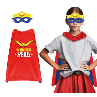 Superhelden verkleedset voor kinderen   wonder hero   one size   cape/oogmasker   comic/stripheld