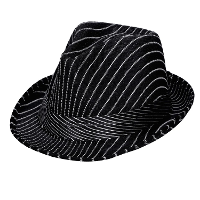 Trilby gangster hoed   zwart   krijtstreep   volwassenen   maffia verkleed hoed
