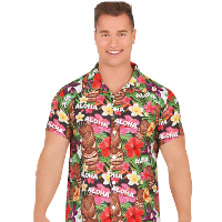 Tropical party Hawaii blouse heren   bloemen   multi   carnaval/themafeest