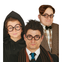 Verkleed bril nerd/tovenaar Harry   zwart   rond   zonder glazen