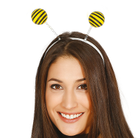 Verkleed diadeem bijen/insect sprieten   geel/zwart   meisjes/dames   Carnaval