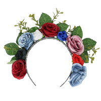 Verkleed diadeem bloemen   gekleurd   dames   tiara   Flower power/hippie