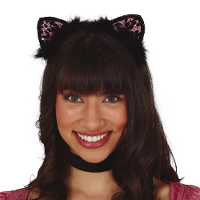 Verkleed diadeem katten/poezen/luipaard oren/oortjes   meisjes/dames   Carnaval