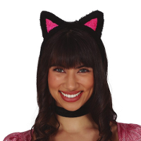 Verkleed diadeem katten/poezen oren/oortjes   meisjes/dames   Carnaval