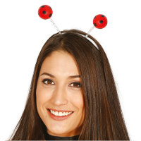 Verkleed diadeem lieveheersbeestje/insect sprieten   rood   meisjes/dames   Carnaval