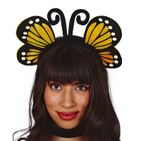 Verkleed diadeem vlinder vleugels   geel   meisjes/dames   Carnaval