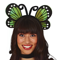 Verkleed diadeem vlinder vleugels   groen   meisjes/dames   Carnaval