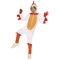 Verkleed dierenpak kip   wit   2 delig   Carnaval kostuum   voor kinderen