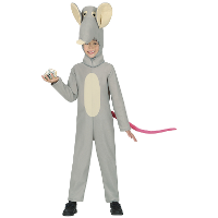 Verkleed dierenpak muis   grijs   2 delig   Carnaval kostuum   voor kinderen