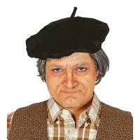 Verkleed Franse baret/pet   zwart   volwassenen   verkleedkleding hoeden