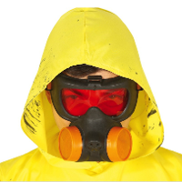 Verkleed gasmasker voor volwassenen   zwart/oranje   Halloween maskers   kunststof