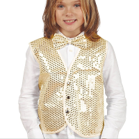 Verkleed gilet   goud pailletten   kinderen   polyester   verkleedkleding giletje