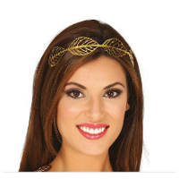 Verkleed haarband lauwerkrans   dames   goud   Romeinse rijk thema party   Carnaval tiara