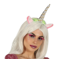 Verkleed haarband Unicorn/eenhoorn   zilver gekleurd   meisjes/dames
