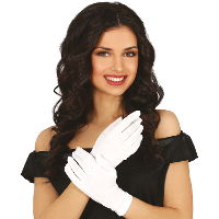 Verkleed handschoenen voor dames   polyester   wit   one size   kort model