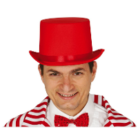 Verkleed hoge hoed   rood   voor volwassenen   carnaval kleuren thema accessoires