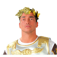 Verkleed hoofdband lauwerkrans Caesar   heren   goud   Romeinse rijk thema party   Carnaval tiara