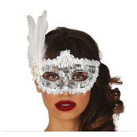 Verkleed oogmasker Venitiaans   zilver pailletten   volwassenen   Carnaval/gemaskerd bal