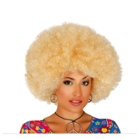 Verkleed pruik afro/hippie   blond   voor volwassenen   one size