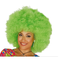 Verkleed pruik afro/hippie   groen   voor volwassenen   one size