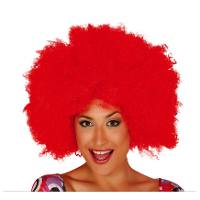Verkleed pruik afro/hippie   rood   voor volwassenen   one size
