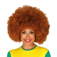 Verkleed pruik afro/hippie   roodbruin   voor volwassenen   one size