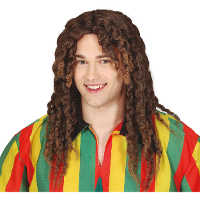 Fiestas Guirca Verkleed pruik heren Hippie   dreadlocks/rasta/bob   bruin   Jamaica/stoner/reggae
