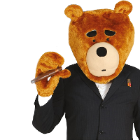 Verkleed set pluche teddybeer   masker en handschoenen   bruin   knuffelbeer