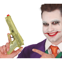 Verkleed speelgoed pistool   goud   geheim agent/gangster thema   22 cm