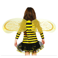 Verkleed vleugels bijtje   geel/zwart   voor kinderen   Carnavalskleding/accessoires