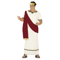 Verkleedkostuum   heren   Romeinse Toga verkleedkleding   wit/rood