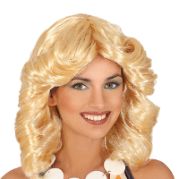 Verkleedpruik voor dames   blond   diva   jaren 70   feestpruik   foute feest pruik